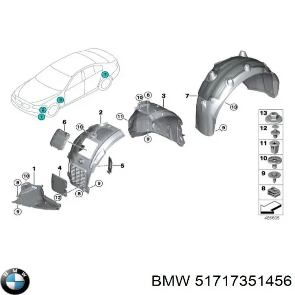 Подкрылок задний правый 7075142 Autotechteile