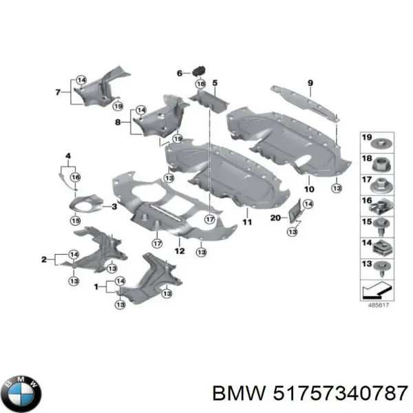 Защита днища задняя левая 7095188 Autotechteile