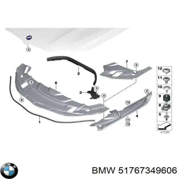 Уплотнитель крыла 51767349606 BMW