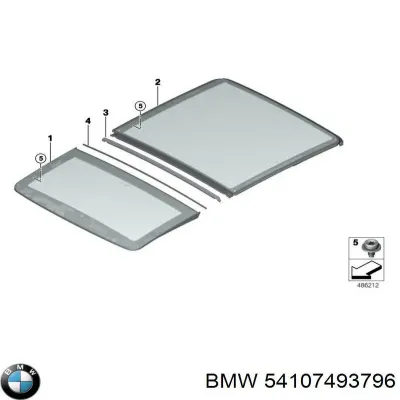 Крышка люка крыши BMW 54107493796