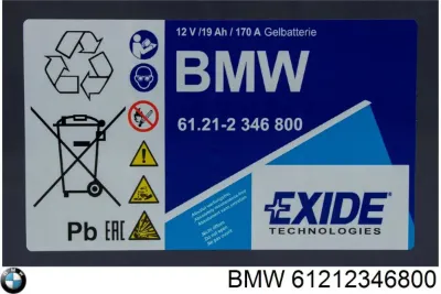 Автоакумулятор БМВ 19 А/г 12 В (61212346800)