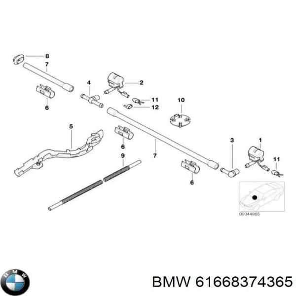 Форсунка омывателя стекла лобового левая TQ64014 Tqparts