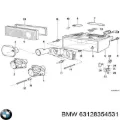 Стекло фары левой BMW 63128354531