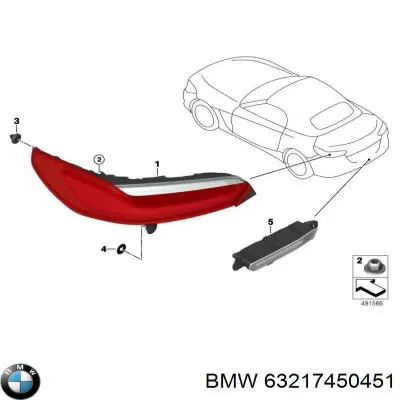 Фонарь заднего бампера BMW 63217450451