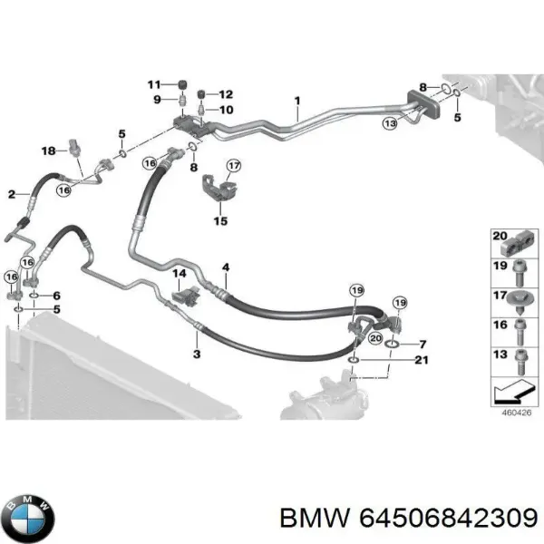 Шланг кондиционера, от радиатора к испарителю 9271893 BMW