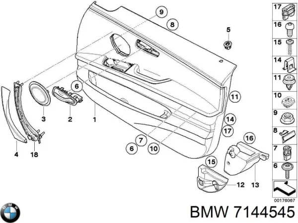 Ручка двери левой наружная передняя/задняя 7144545 BMW