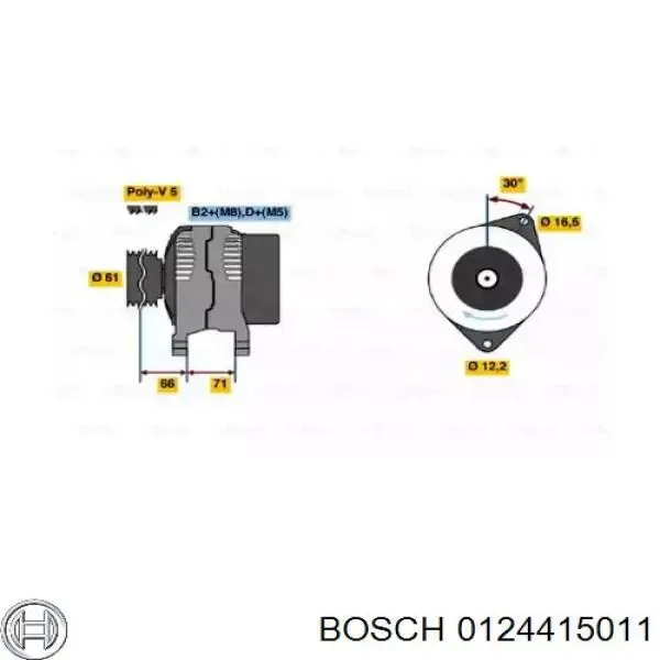 Генератор 0124415011 Bosch