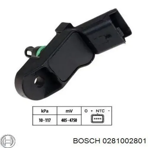 Датчик давления топлива 0281002801 Bosch