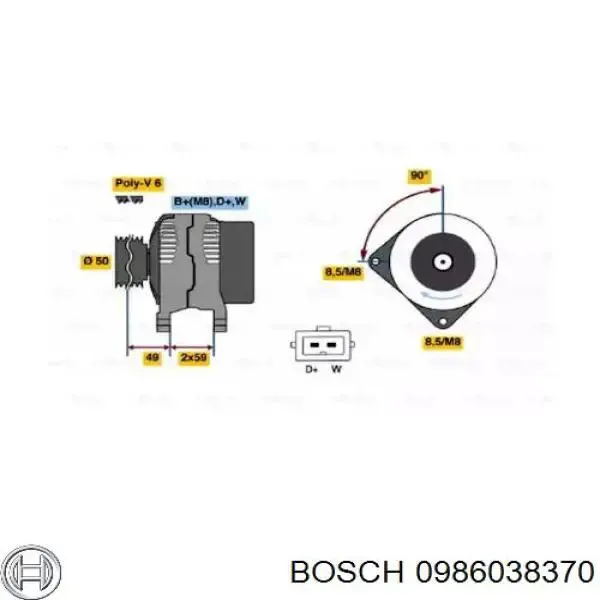 Генератор 0986038370 Bosch