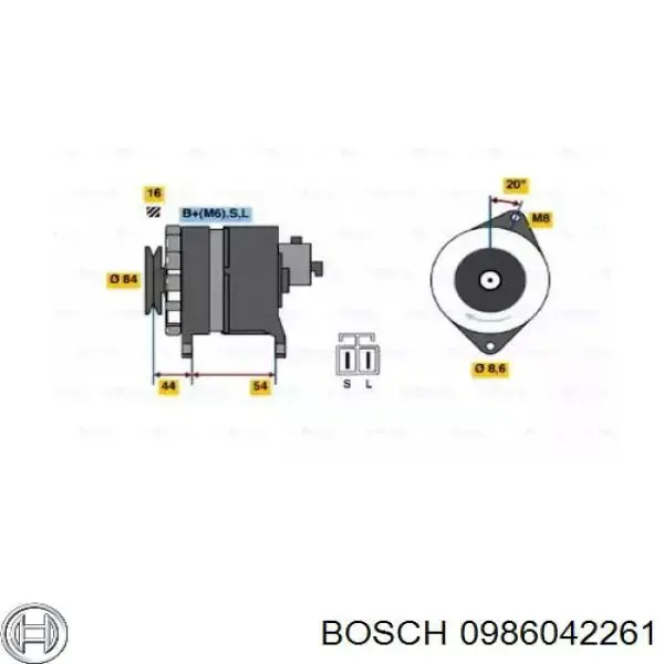Генератор автомобиля Bosch 0986042261