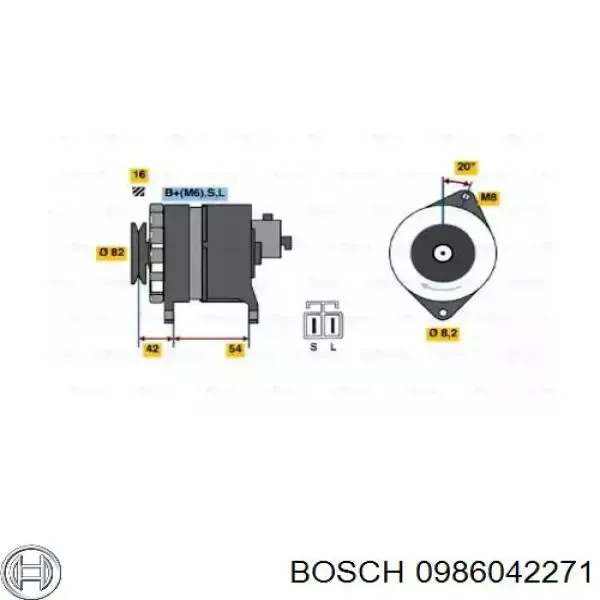 Генератор автомобиля Bosch 0986042271