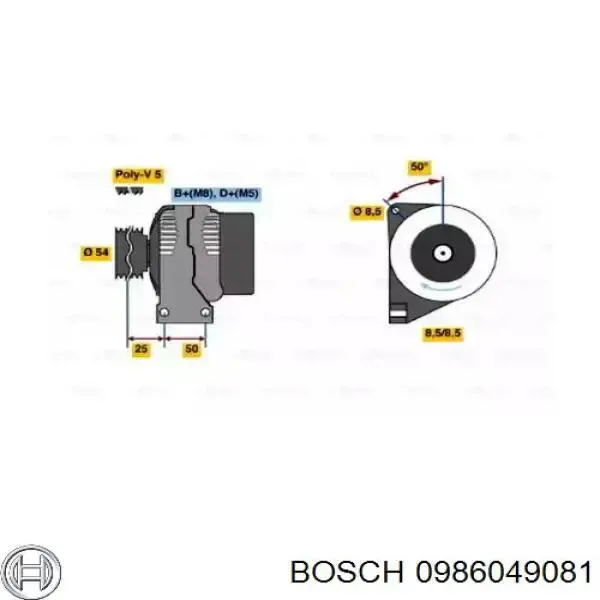 Генератор 0986049081 Bosch