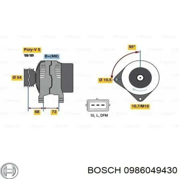 Генератор 0986049430 Bosch