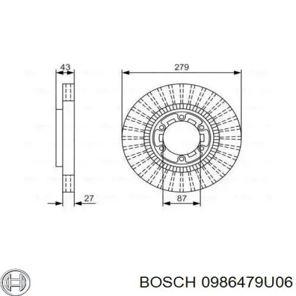 Передние тормозные диски 0986479U06 Bosch