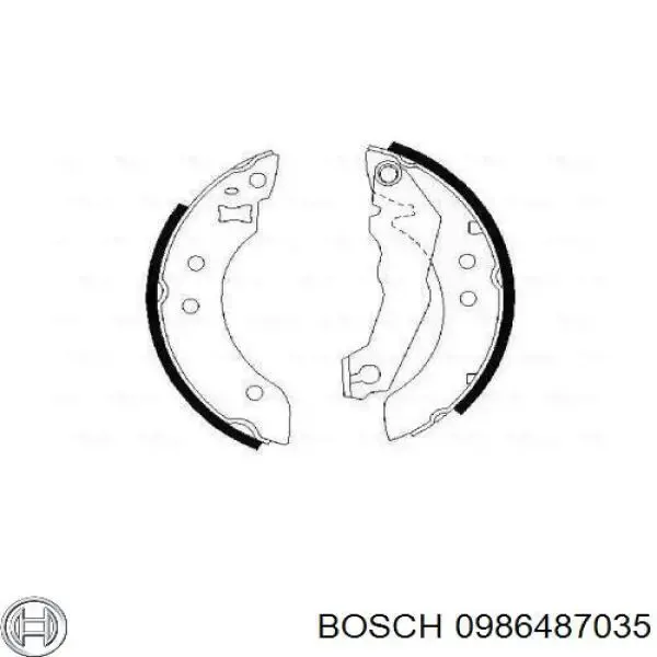 Задние барабанные колодки 0986487035 Bosch
