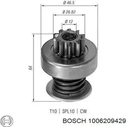 Бендикс стартера 1006209429 Bosch