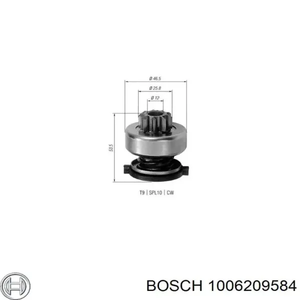 Бендикс стартера 1006209584 Bosch
