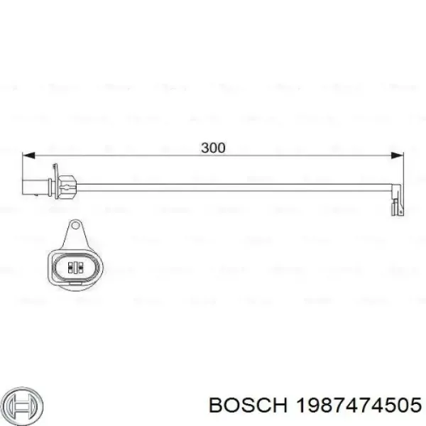Датчик износа тормозных колодок передний 1987474505 Bosch