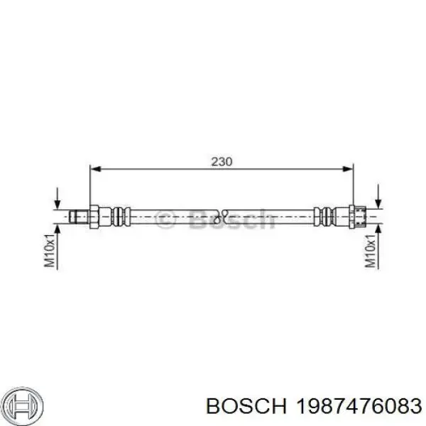 Задний тормозной шланг 1987476083 Bosch