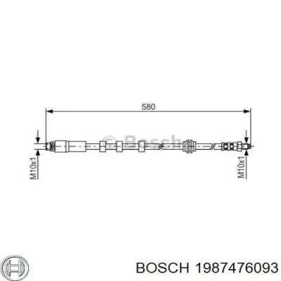Шланг тормозной BOSCH 1987476093