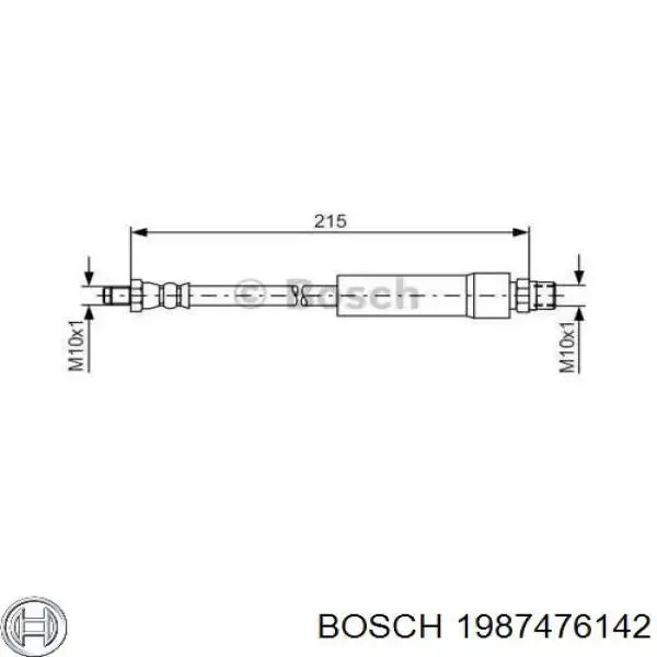 Задний тормозной шланг 1987476142 Bosch
