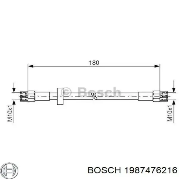 Задний тормозной шланг 1987476216 Bosch