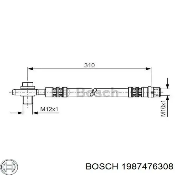 Задний тормозной шланг 1987476308 Bosch