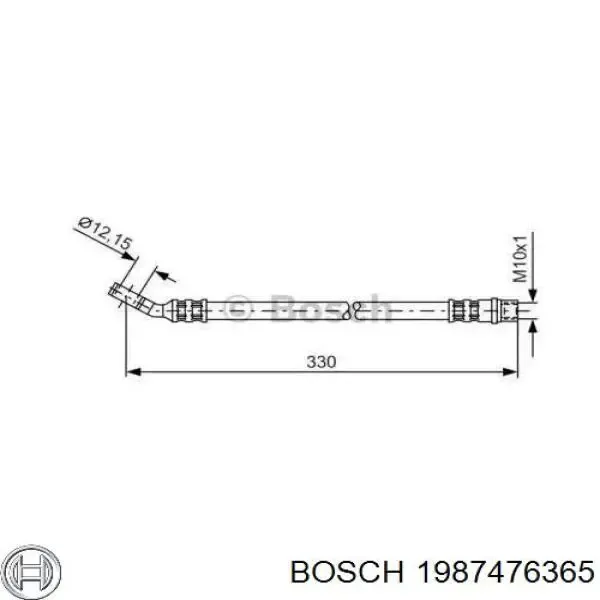 Задний тормозной шланг 1987476365 Bosch