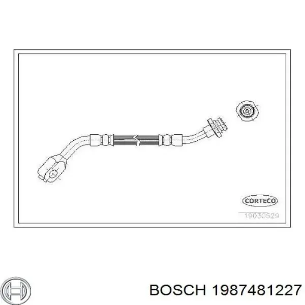 Шланг тормозной передний правый 1987481227 Bosch