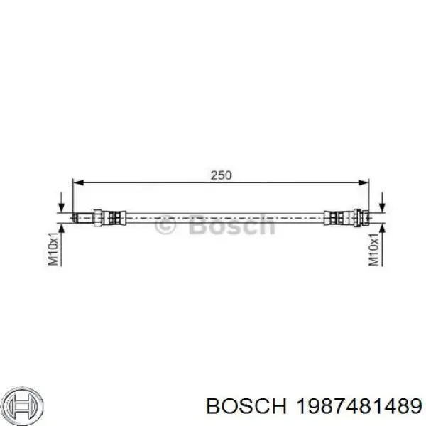 Задний тормозной шланг 1987481489 Bosch
