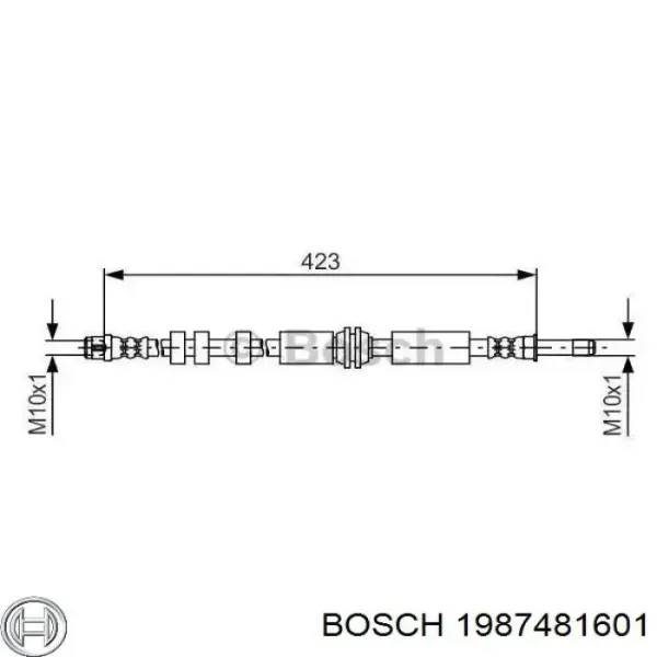 Задний тормозной шланг 1987481601 Bosch