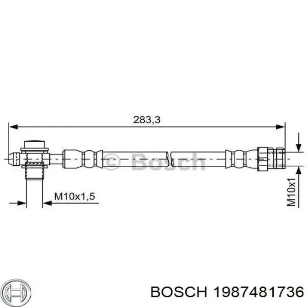 Задний тормозной шланг 1987481736 Bosch