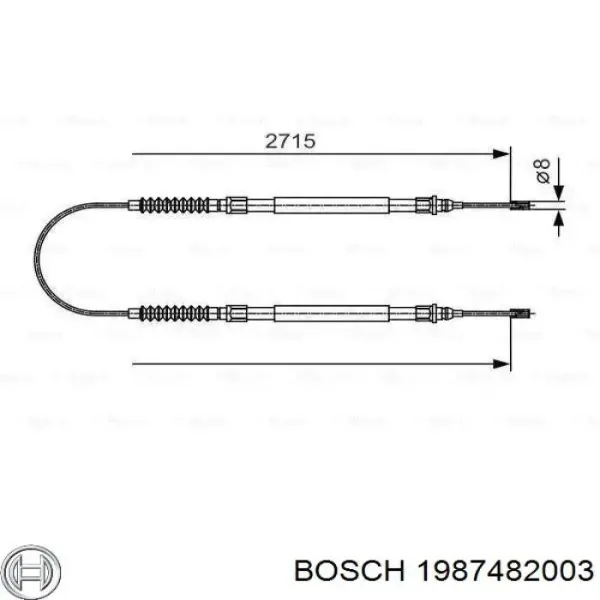 Задний трос ручника 1987482003 Bosch