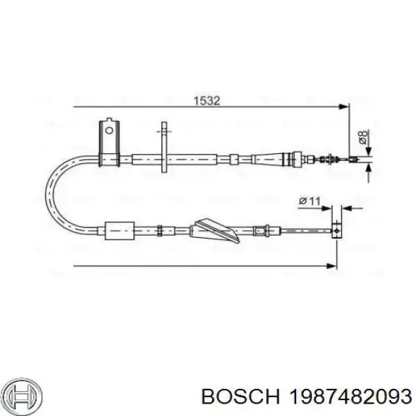 Трос ручника 1987482093 Bosch