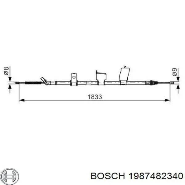 Трос ручника 1987482340 Bosch