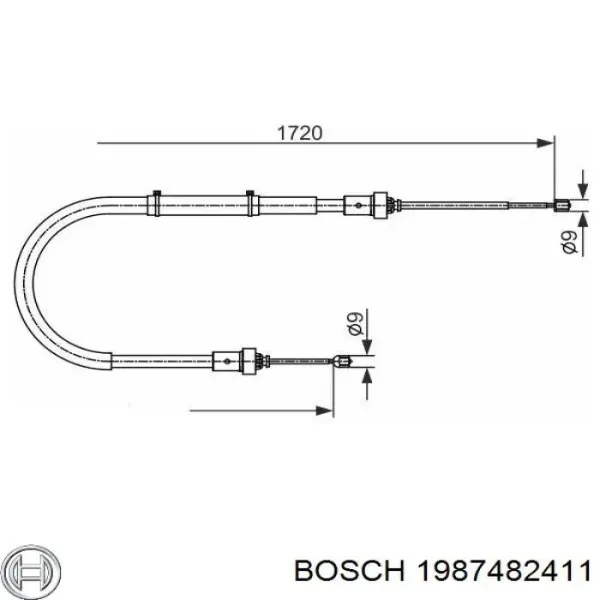 Задний трос ручника 1987482411 Bosch