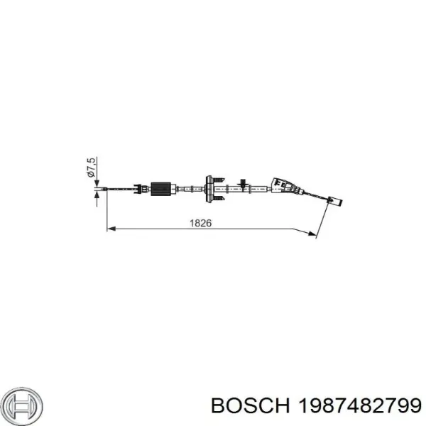 Передний трос ручника 1987482799 Bosch