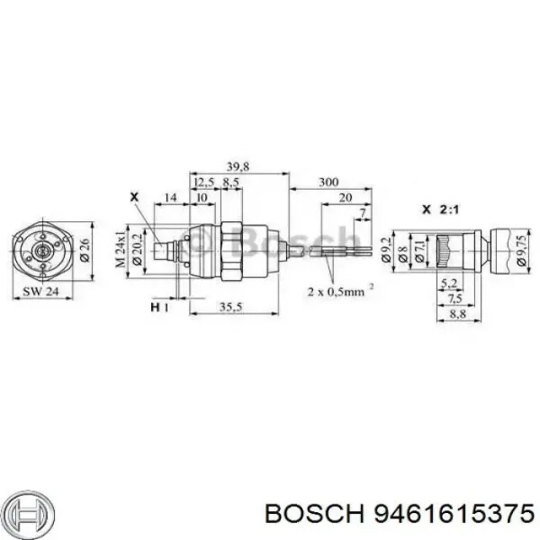 Втягивающее реле стартера H146650762 Bosch