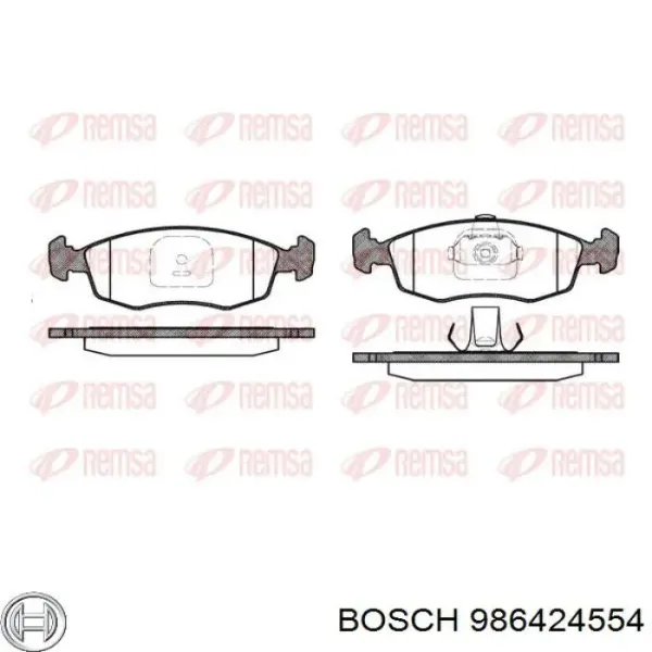 Передние тормозные колодки 986424554 Bosch