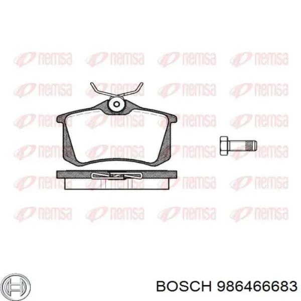 Задние тормозные колодки 986466683 Bosch