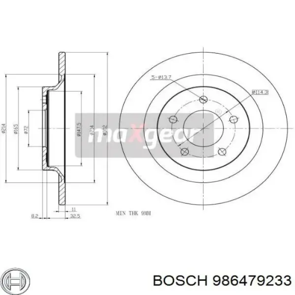 Тормозные диски 986479233 Bosch