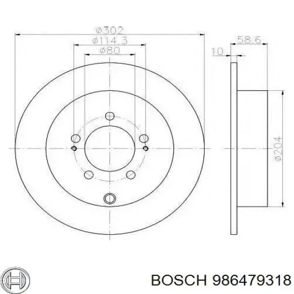 Тормозные диски 986479318 Bosch