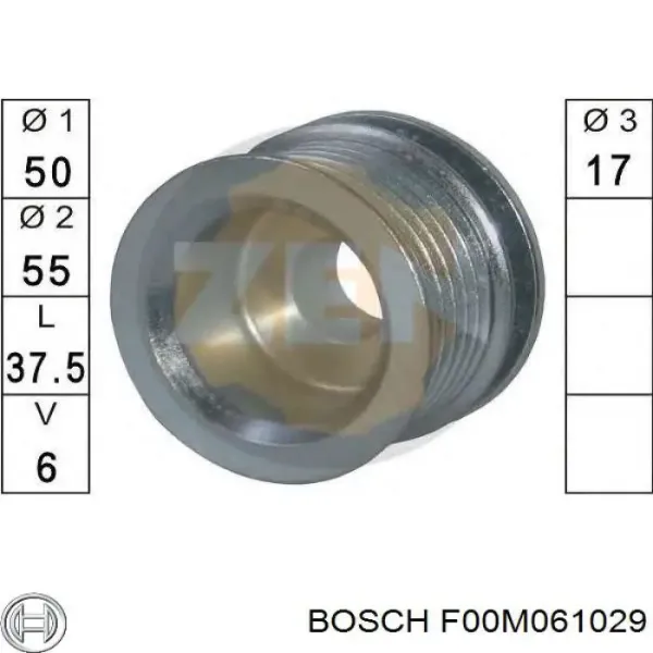 Шкив генератора F00M061029 Bosch