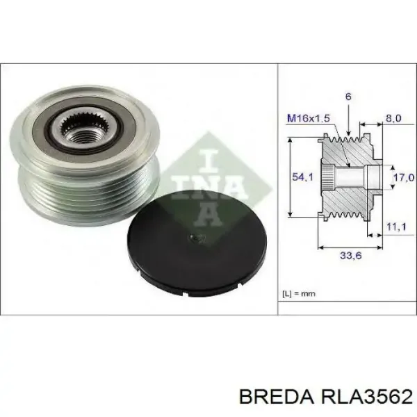 Шкив генератора RLA3562 Breda