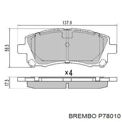P78010 Brembo Колодки передние