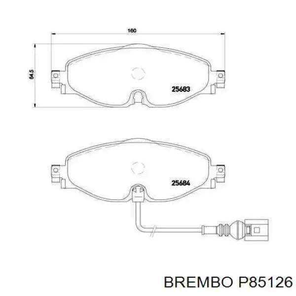 Купить P85126 Brembo Колодки тормозные