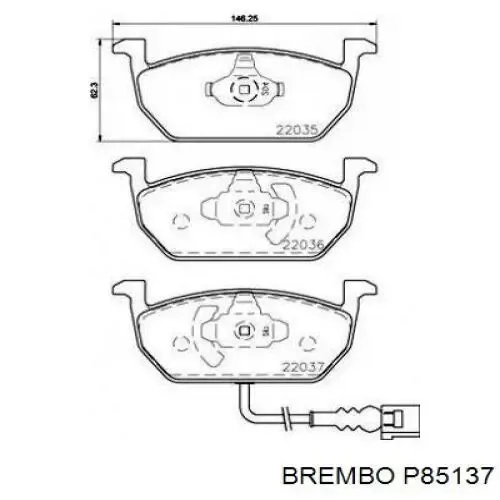 Колодки Brembo P85137 цена, от