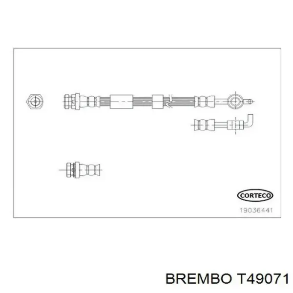Задний тормозной шланг T49071 Brembo