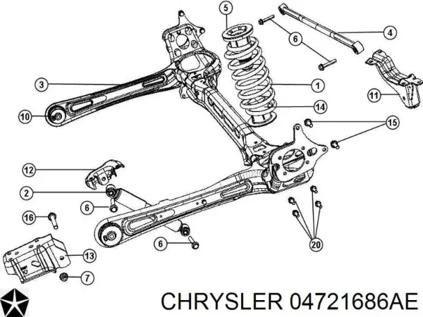 Амортизатор задний 04721686AE Chrysler