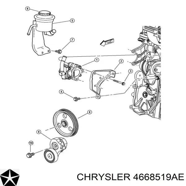 Натяжной ролик 4668519AE Chrysler